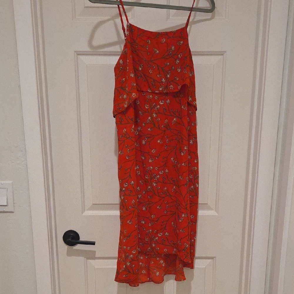 Floral Red High Low Dress